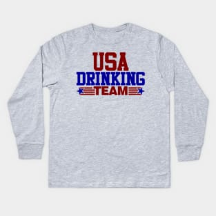 USA Drinking Team Kids Long Sleeve T-Shirt